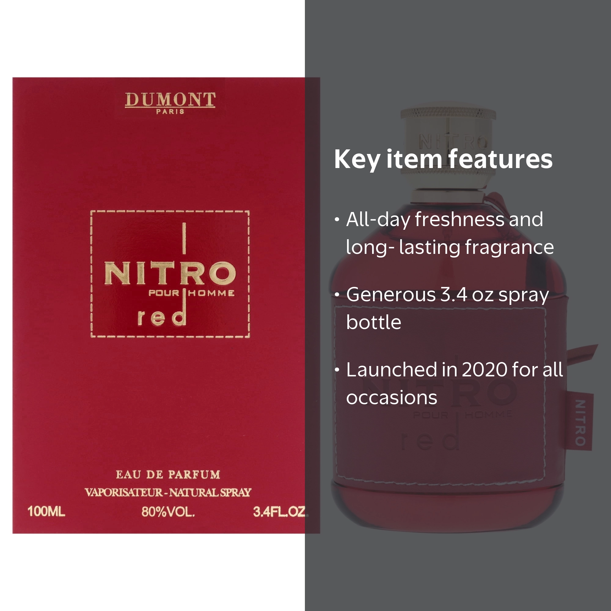 Dumont, Nitro Red, 3.4 oz, Aromatic Fruity Oriental Floral