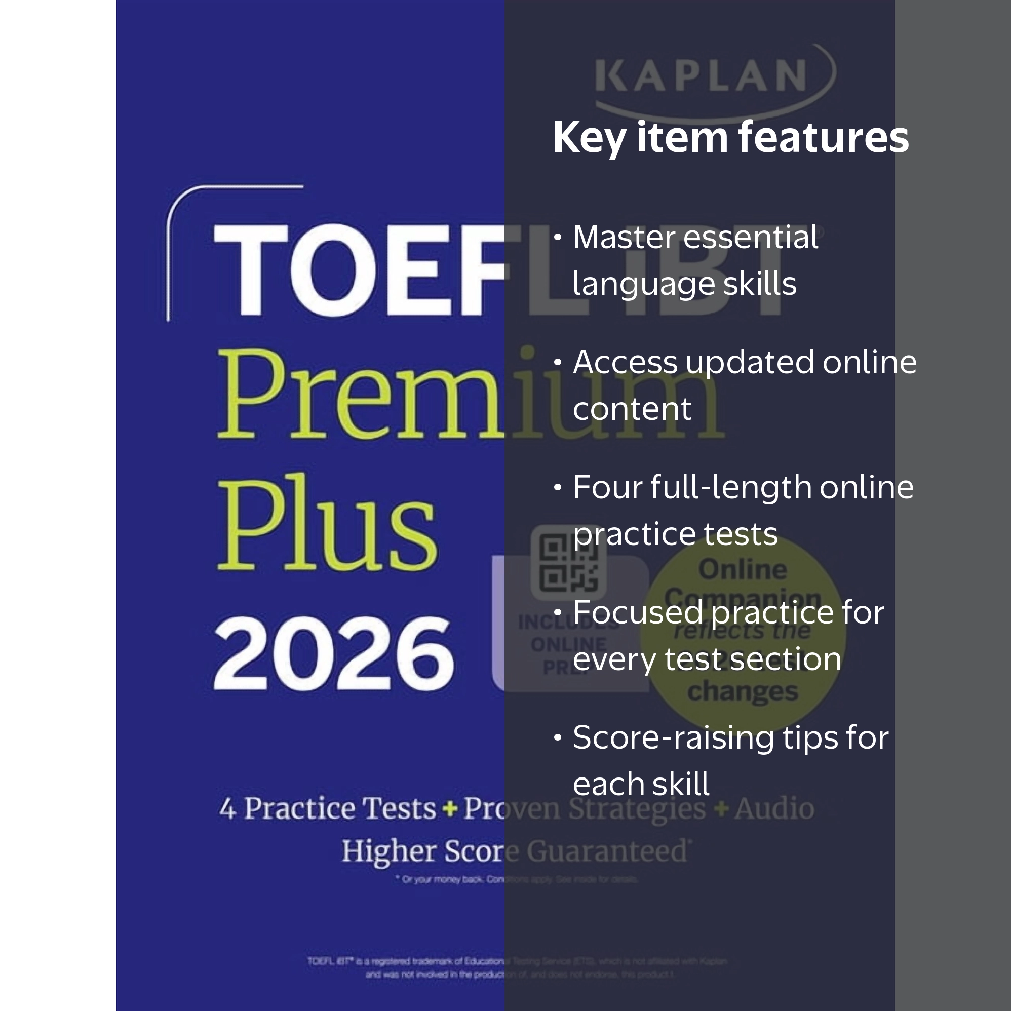 Kaplan Test Prep TOEFL IBT Premium Plus 2026, (Paperback), 156