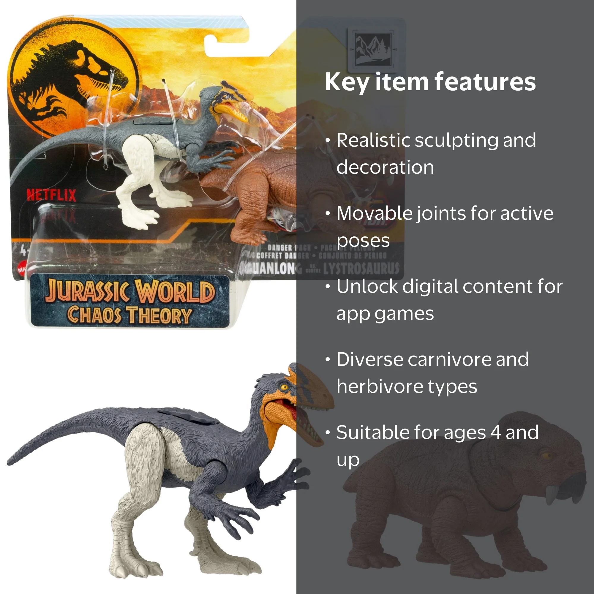 Jurassic World Danger Pack Guanlong vs. Lystrosaurus Dinosaur