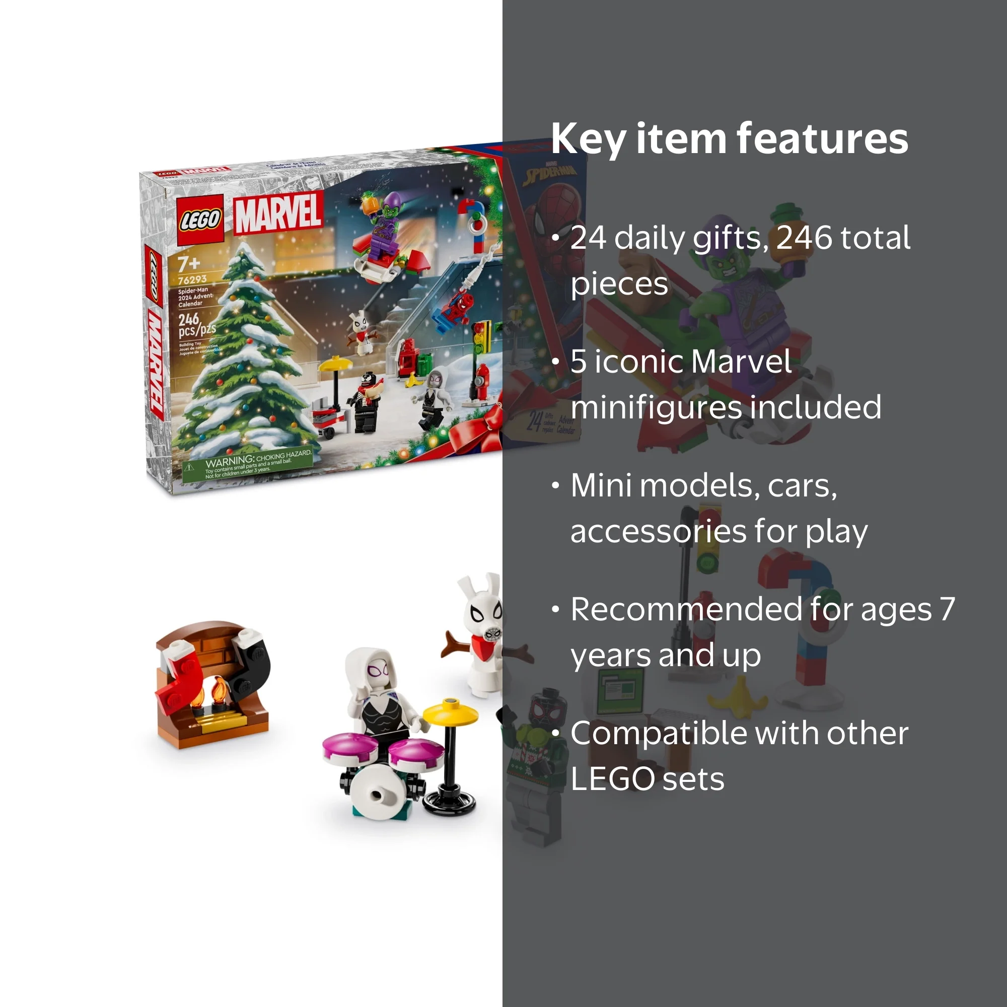 LEGO, Minifigures Marvel Advent Calendar 76293, Spider-Man Ages 7+