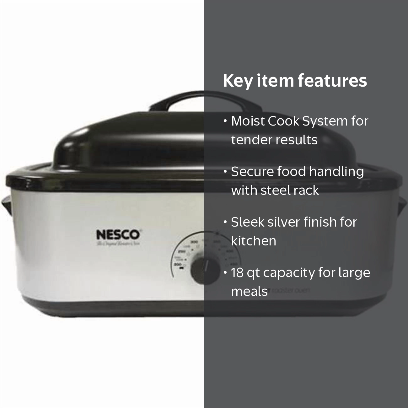 Nesco 18 qt Roasting Cooker Oven QZ5925, Cooking in Metallic