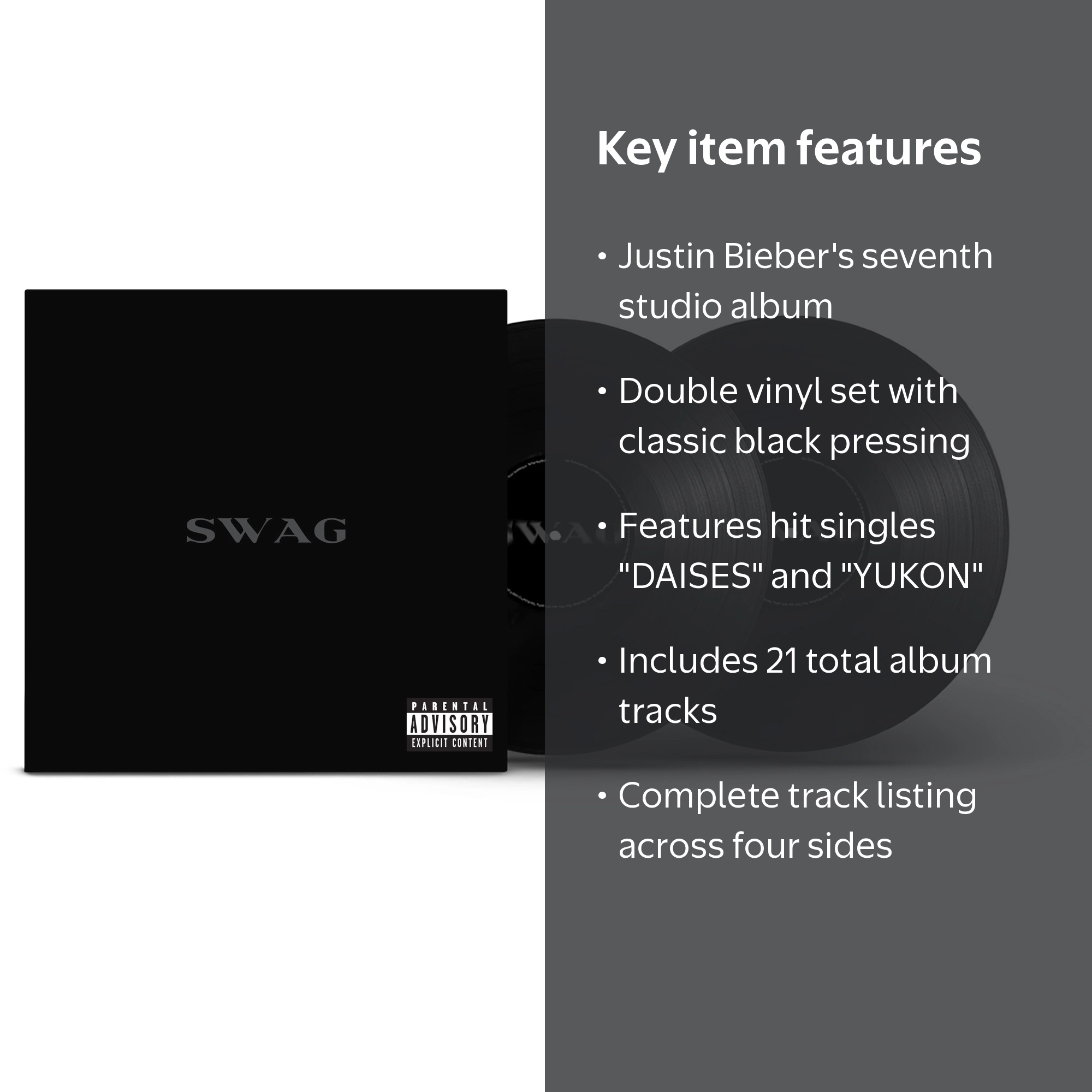 Justin Bieber - SWAG Vinyl 2 LP, Includes Singles Daises Yukon
