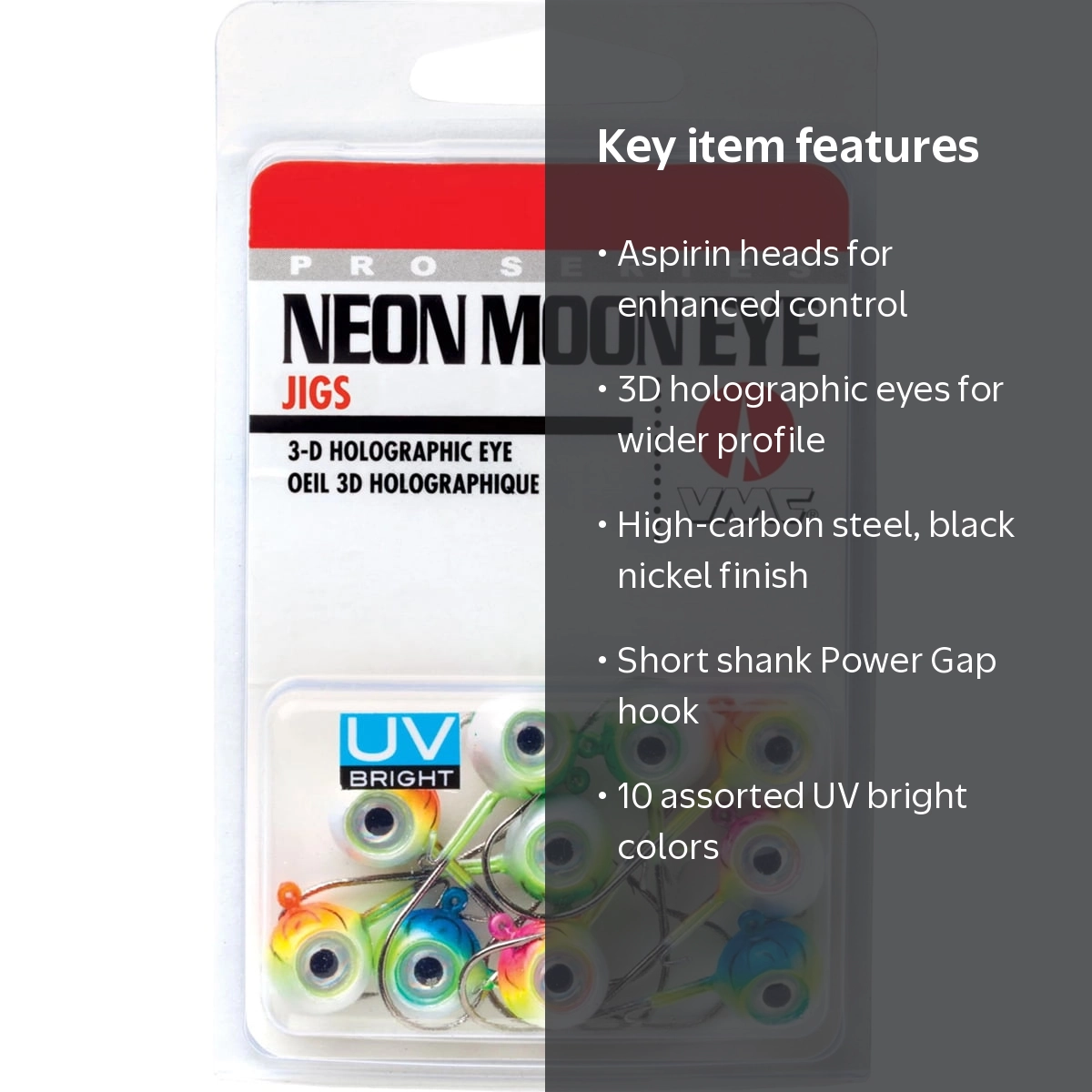 VMC, Neon Moon Eye Jig UV Kit, 1/4 oz Assorted Colors - Walmart.com