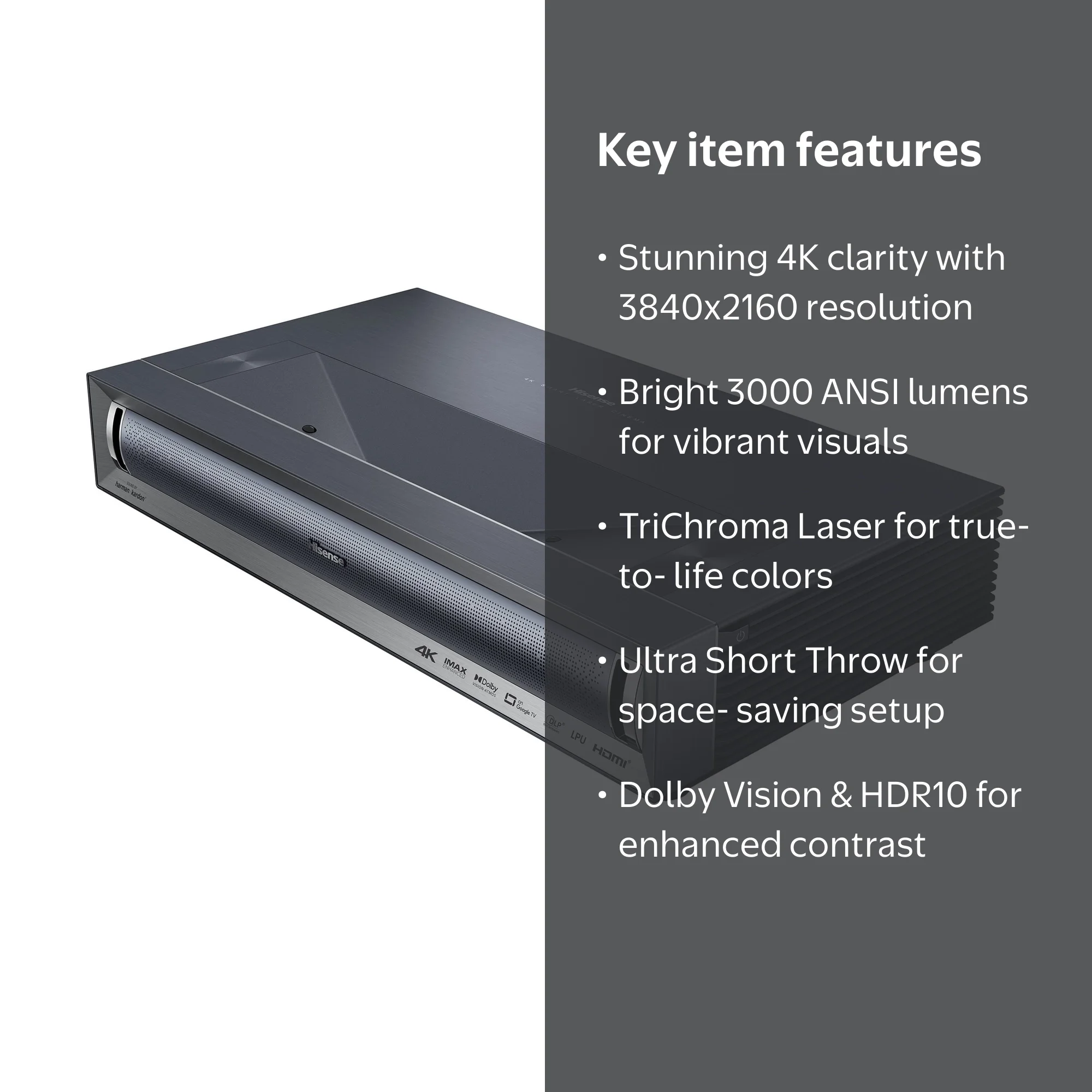 Hisense, TriChroma Laser Cinema PX3-PRO, 3840 x 2160 4K, RGB laser