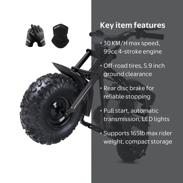HOVERHEART Gas Mountain Bike, 105cc 4-Stroke Gas Powered Off Road