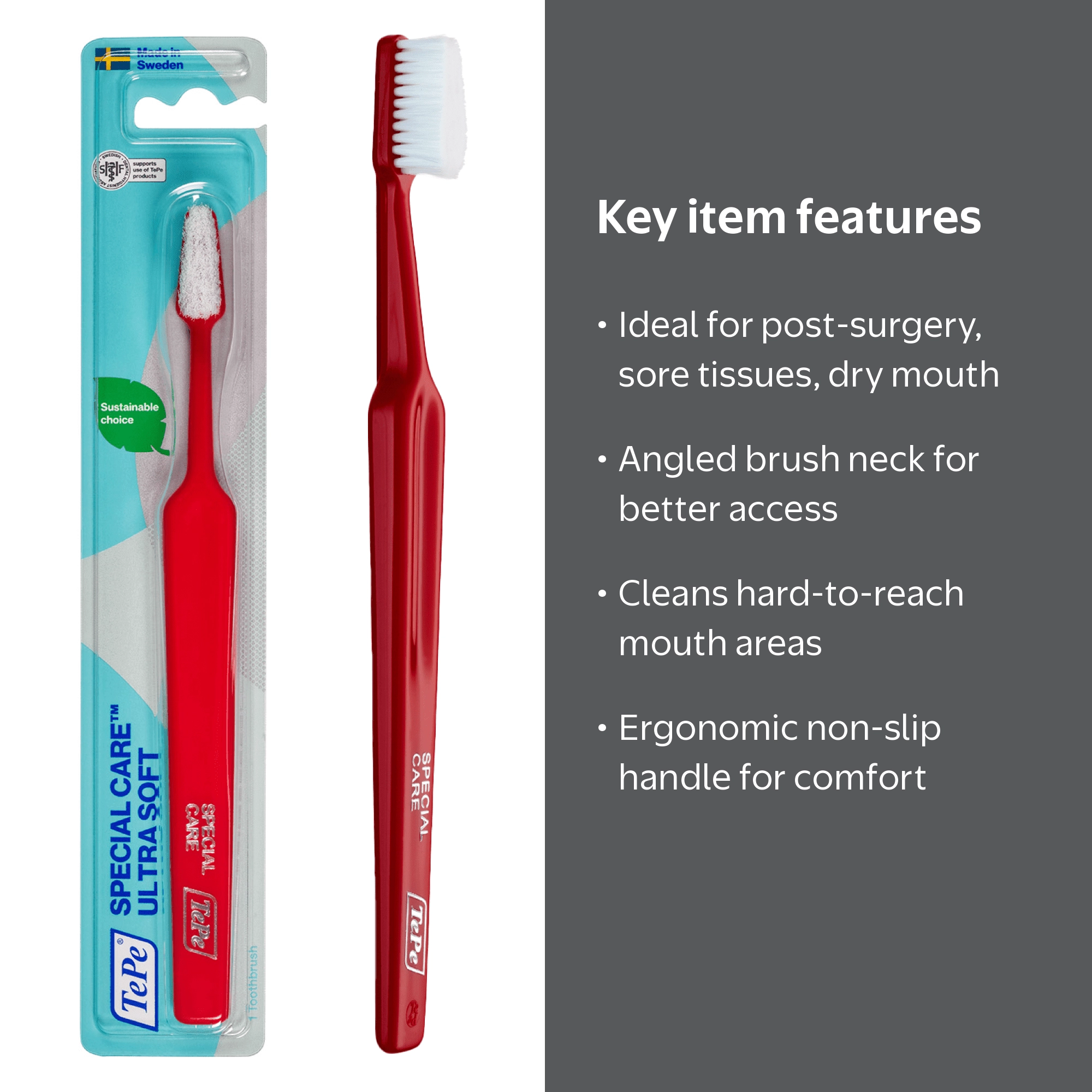 サプール SAPEur THOUNDS TOOTH HEAD CREWSWEAT TePe, Special Care Soft Toothbrush, Post Surgery, 1 Brush