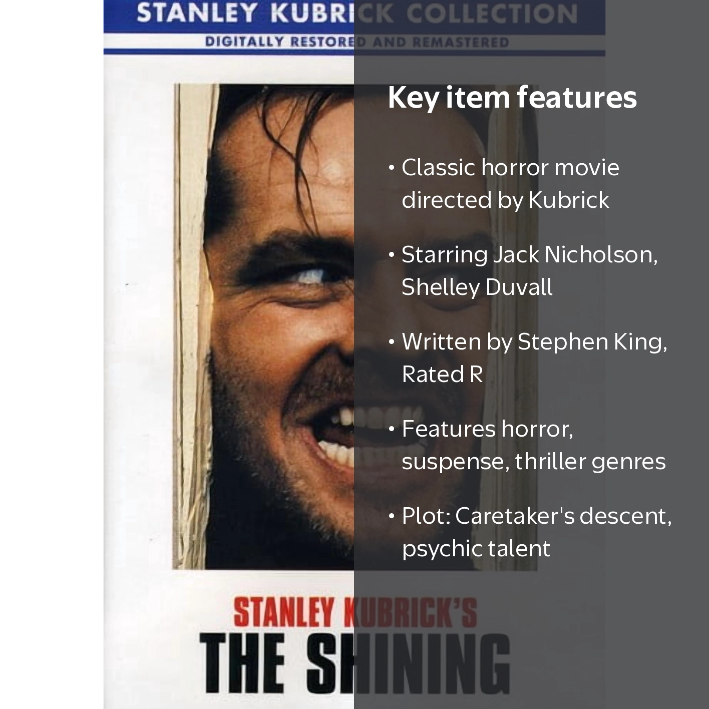 The Shining [DVD], Feature, Horror, Suspense, Thriller, R Rated