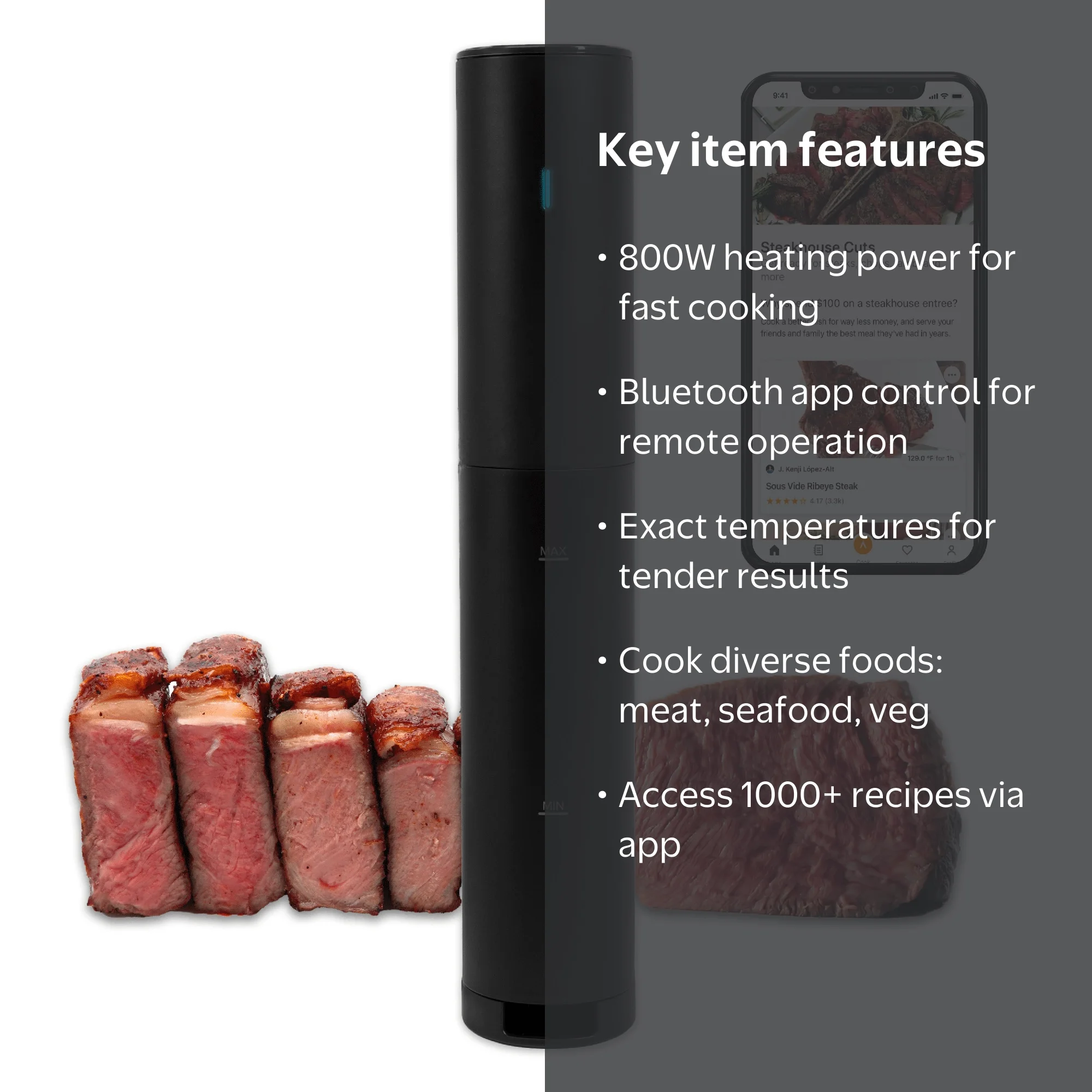 Anova, Sous Vide Precision Cooker Mini Lite, Black, 800 Watts