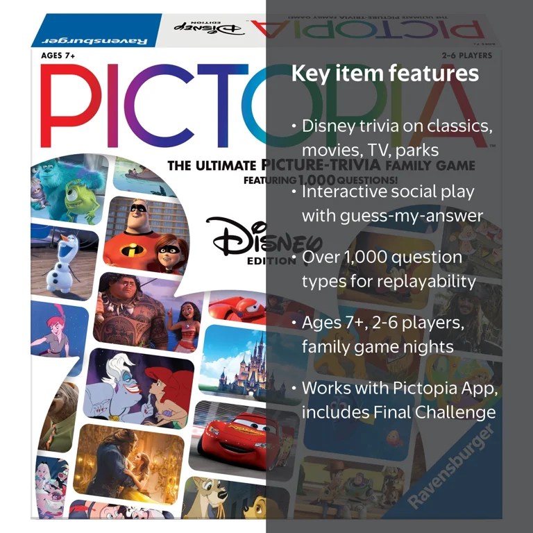 Ravensburger Pictopia: Disney Edition Trivia Game for Kids
