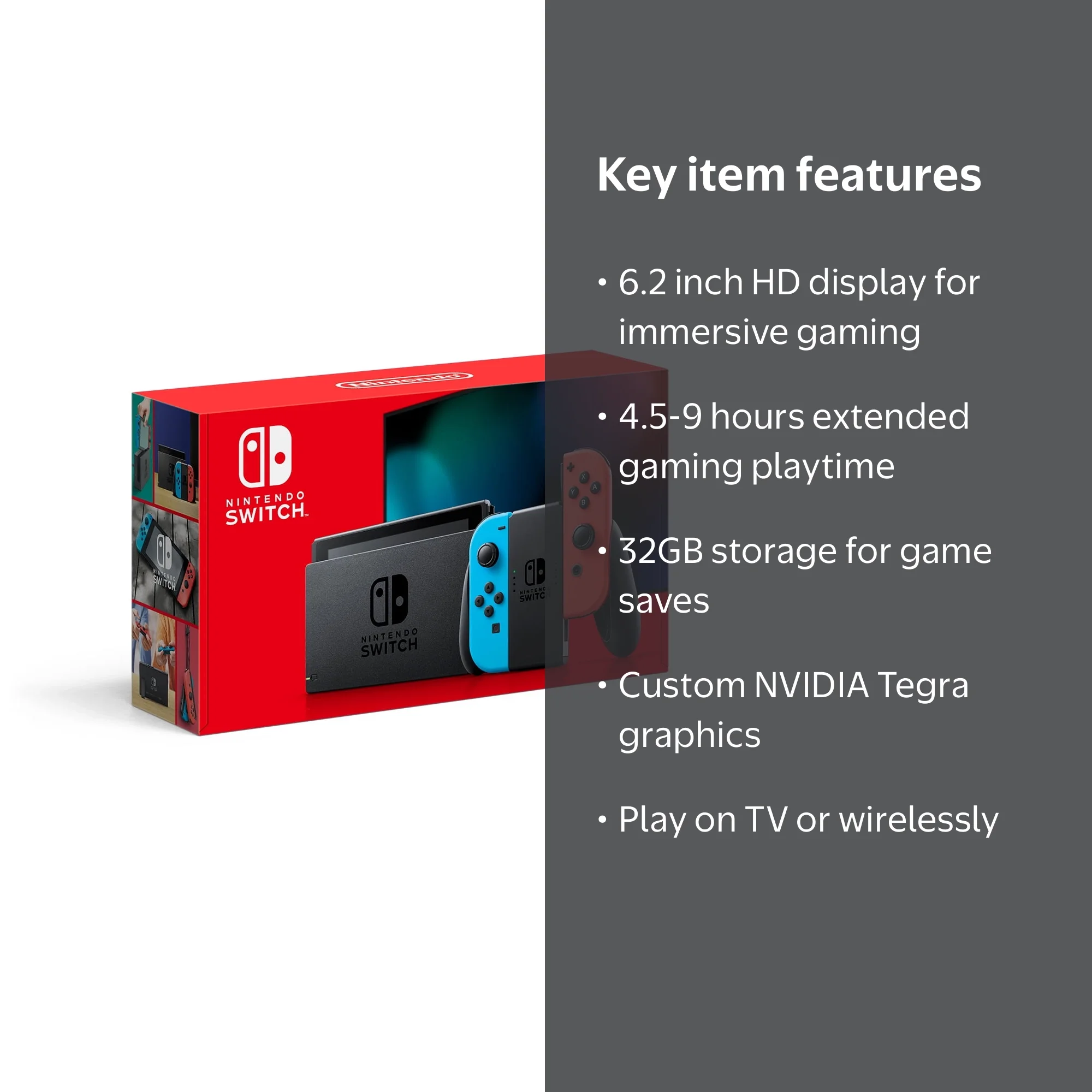Nintendo 32GB Neon Switch Handheld Game Console, Original Model