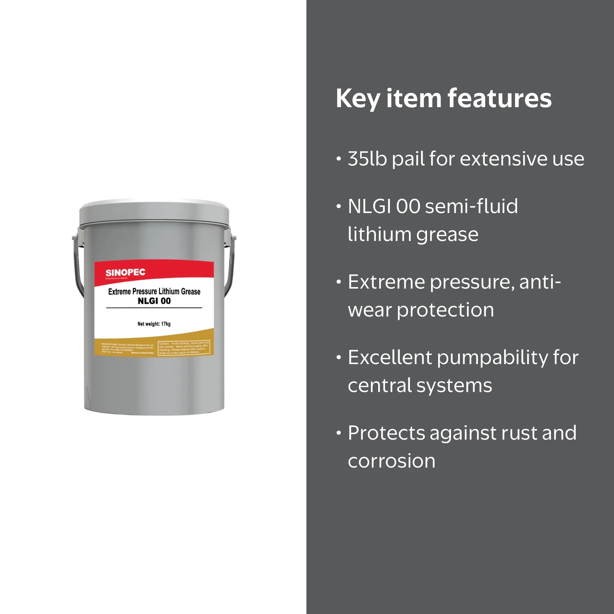EP00) Extreme Pressure Lithium Semi-Fluid Grease NLGI 00 - 35LB