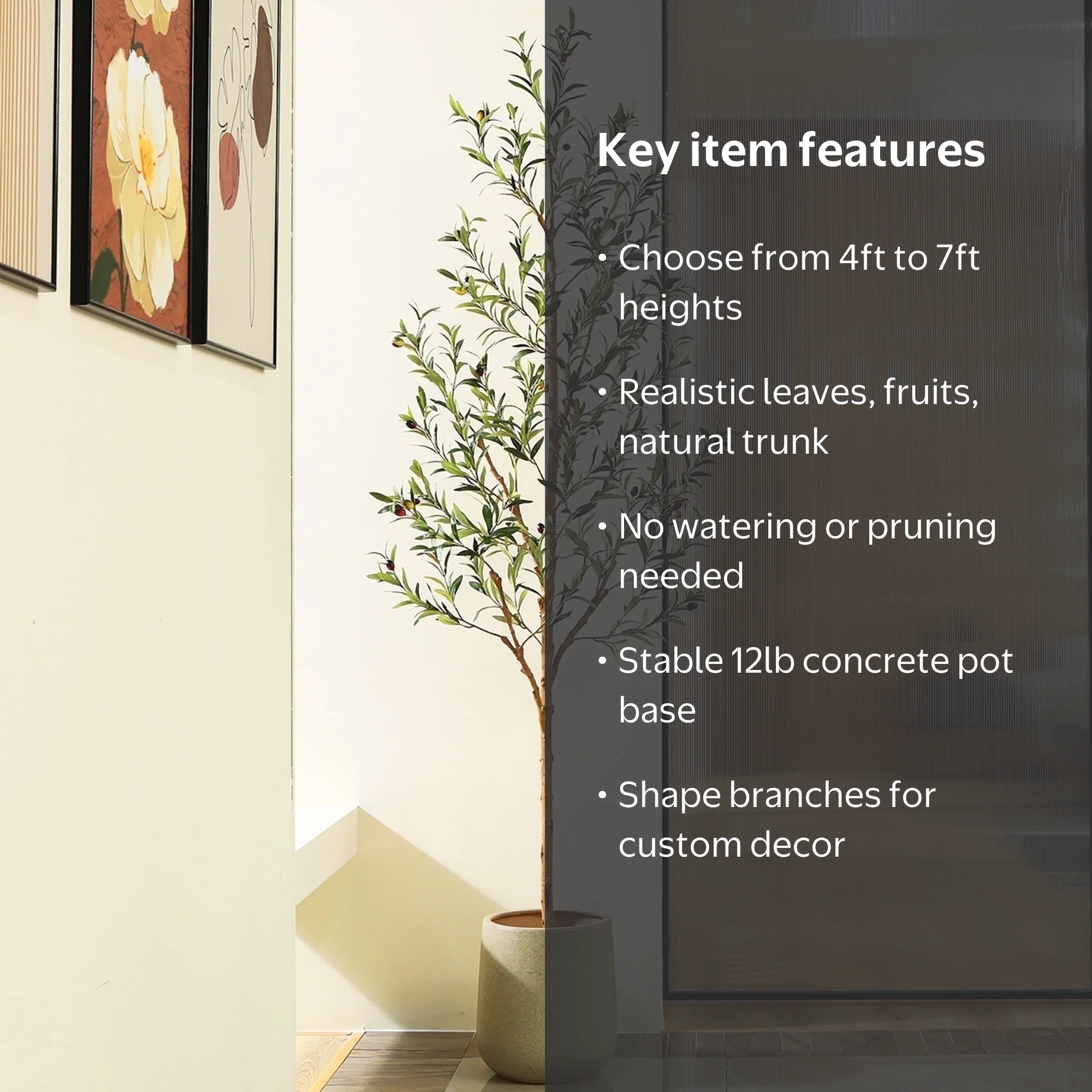 DR.Planzen, Artificial Olive Tree, 7ft Tall, Indoor Faux Decor