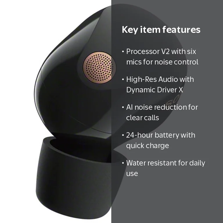 Sony WF-1000XM5 Noise Canceling Wireless Earbuds, Headphones
