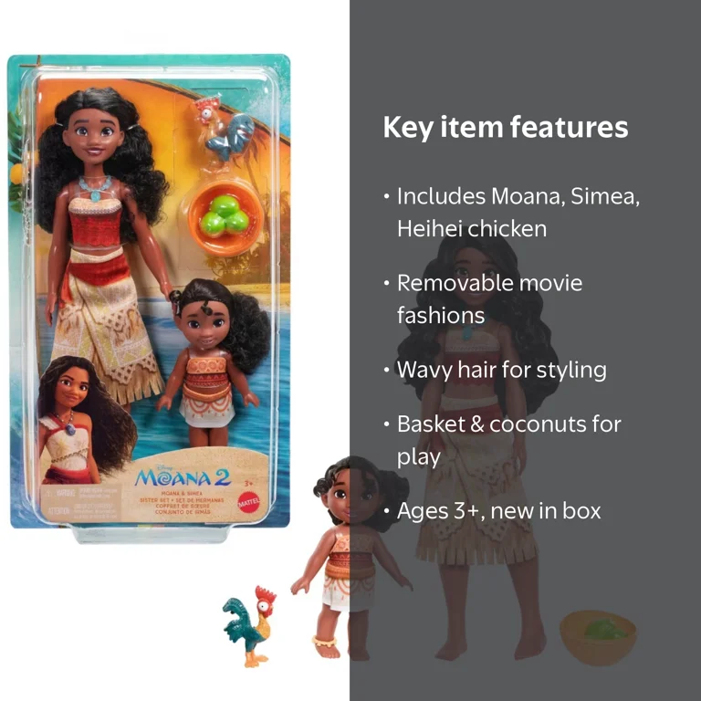 Disney, Doll, Moana & Simea 2-Pack, 2 Moana & Simea Dolls