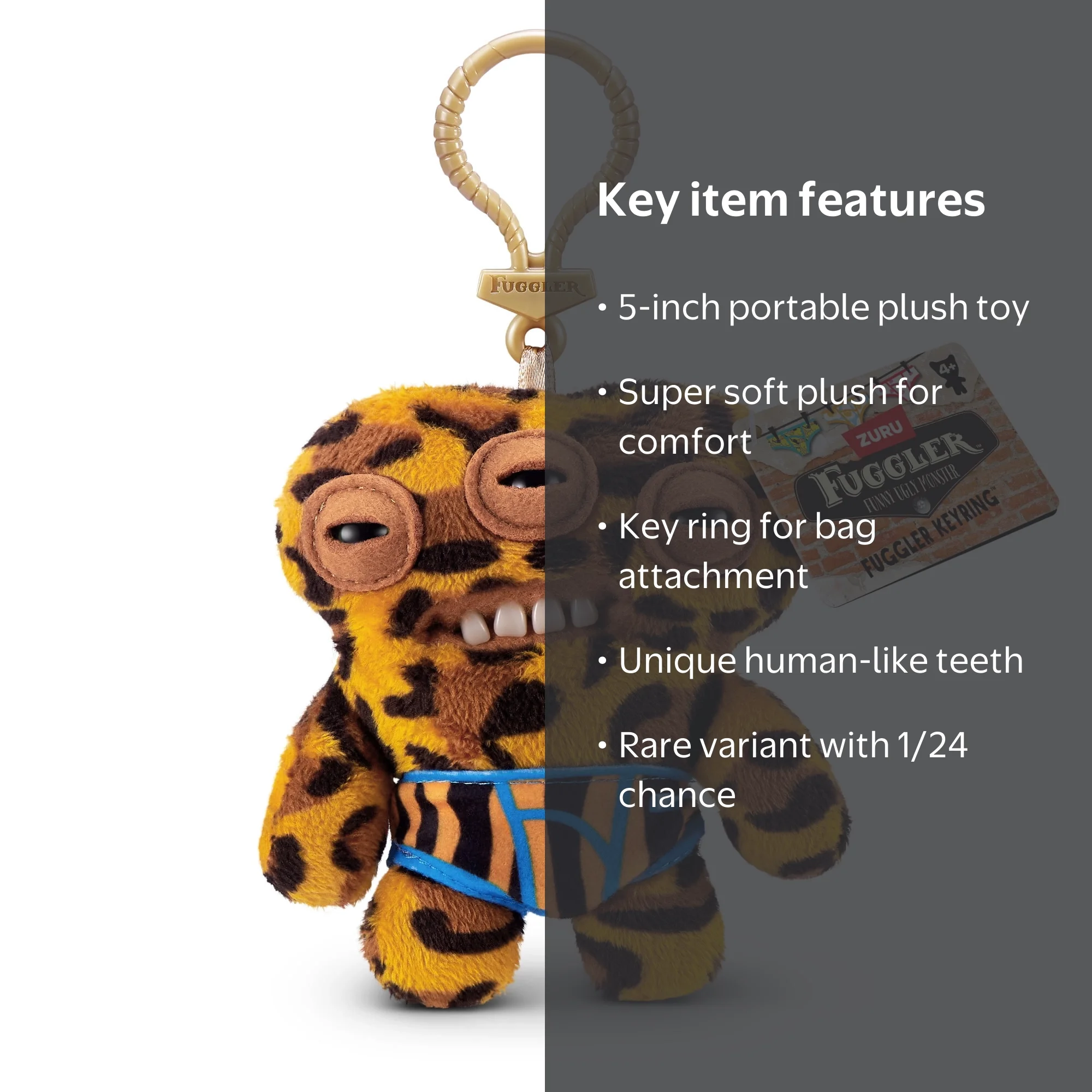 Fuggler Key Rings - Annoyed Alien Plush Toy for Playgrounds