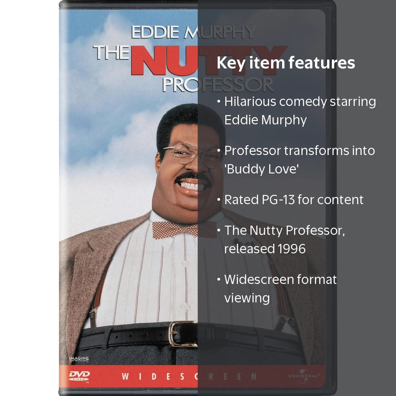 The Nutty Professor Widescreen DVD, Comedy, 1996, PG-13, Eddie