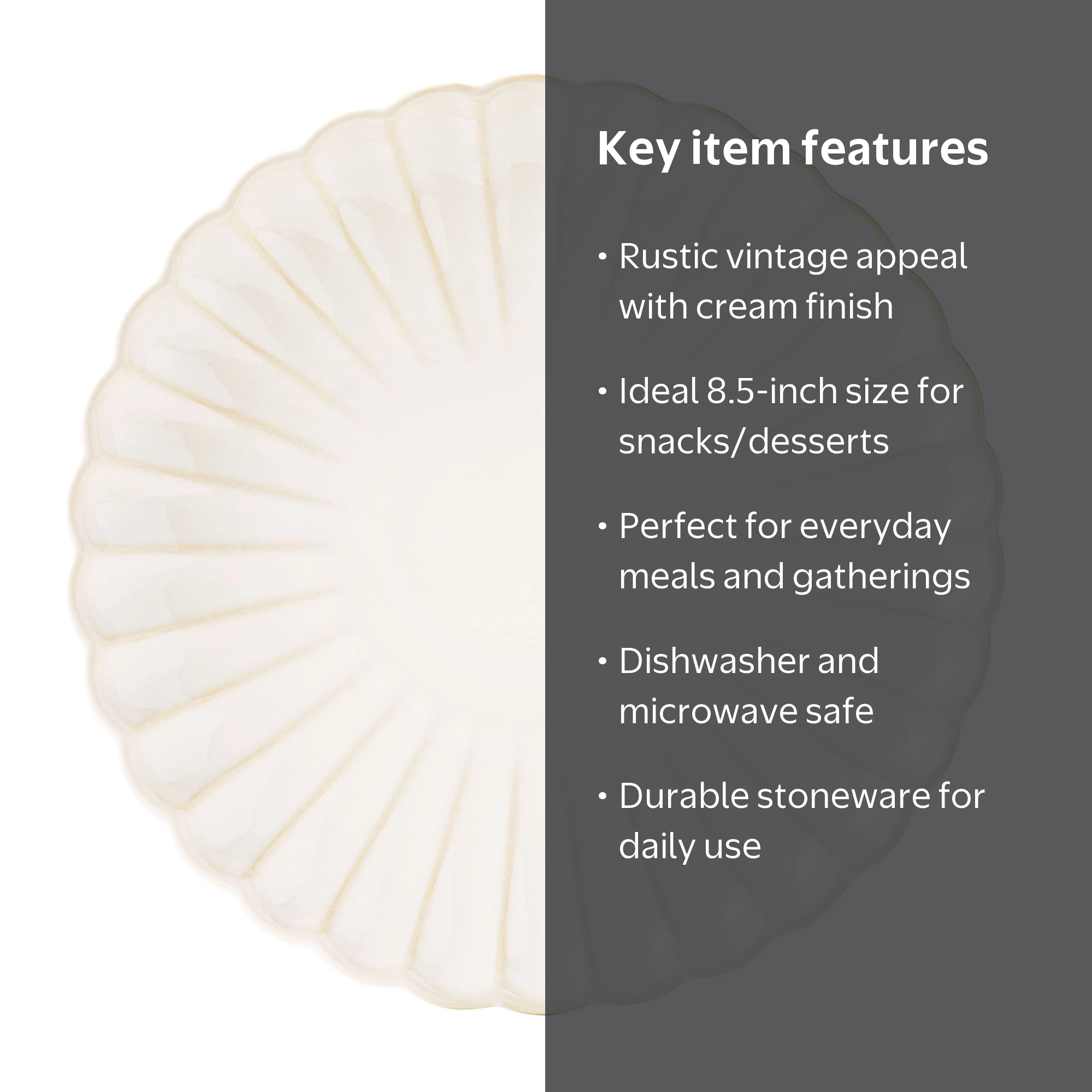 The Pioneer Woman Colette Cream Salad Plate 8.5-inch scalloped