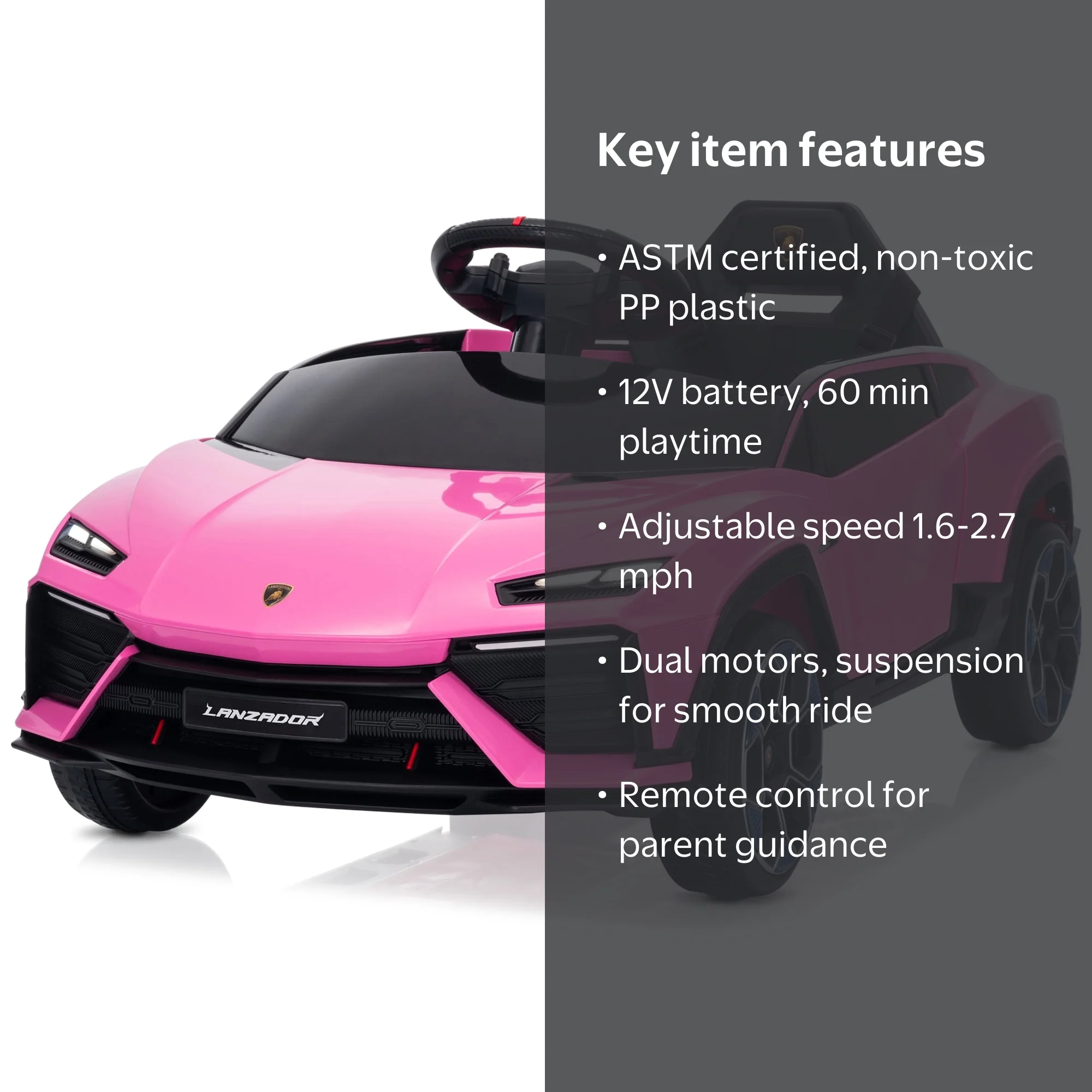 Kidzone 12v Electric Ride On Car for Kids, Licensed Lamborghini