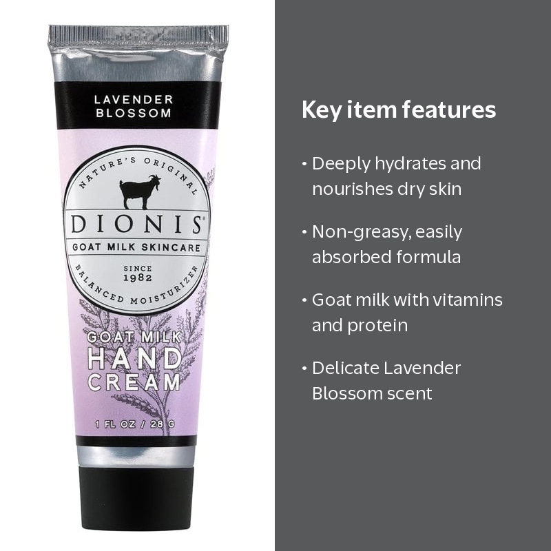 Dionis Goat Hand Cream, Lavender Blossom, 1 Ounce, Moisturizing