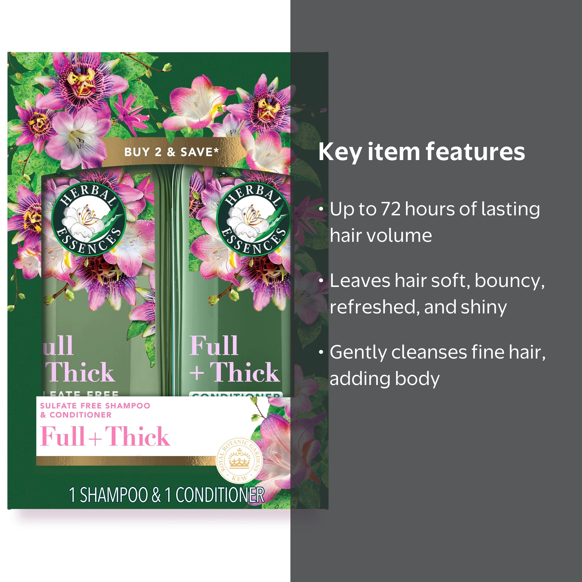 Herbal Essences Full + Thick Passionflower Shampoo and Conditioner