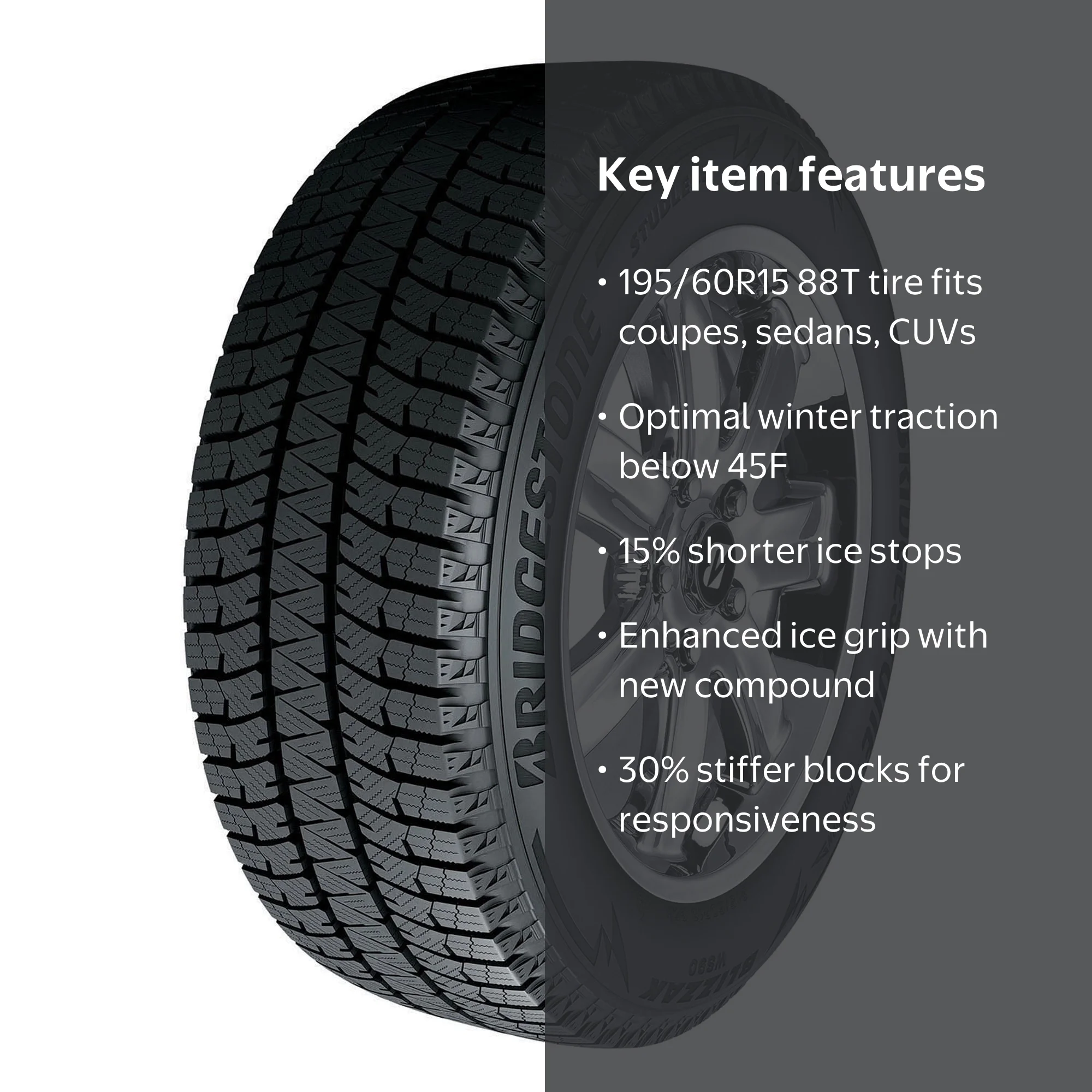 Bridgestone Blizzak WS90 Winter 195/60R15 88T Passenger Tire