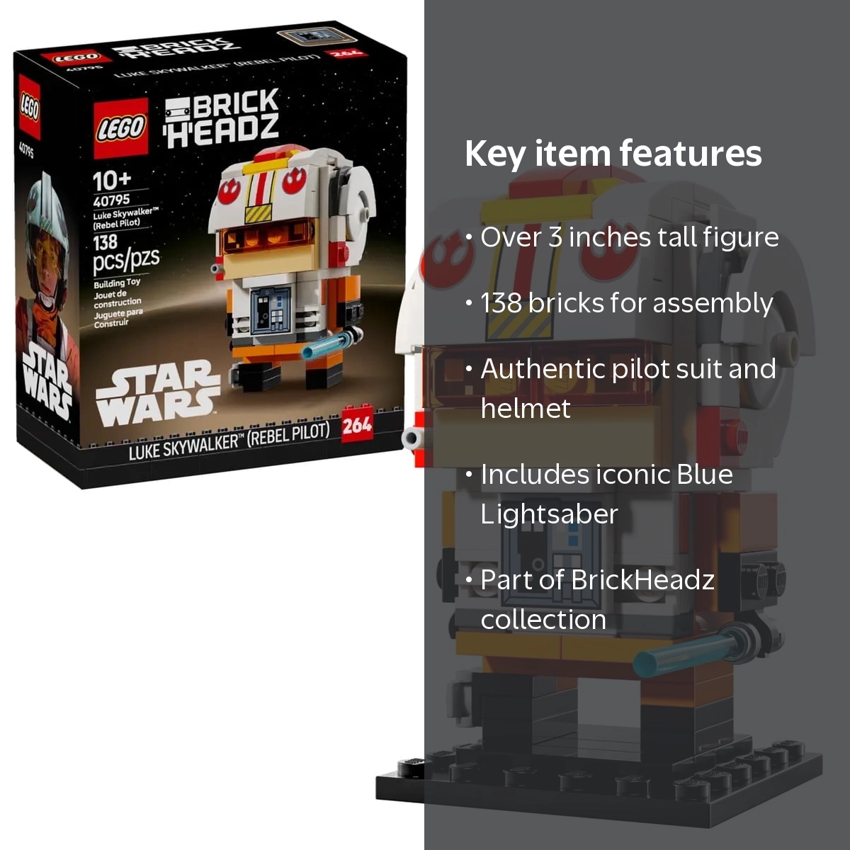 LEGO Star Wars BrickHeadz Luke Skywalker Rebel Pilot 40795