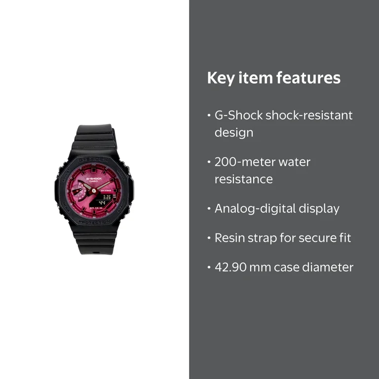 Casio G-Shock Analog Digital Resin Strap Burgundy Dial Quartz GMA