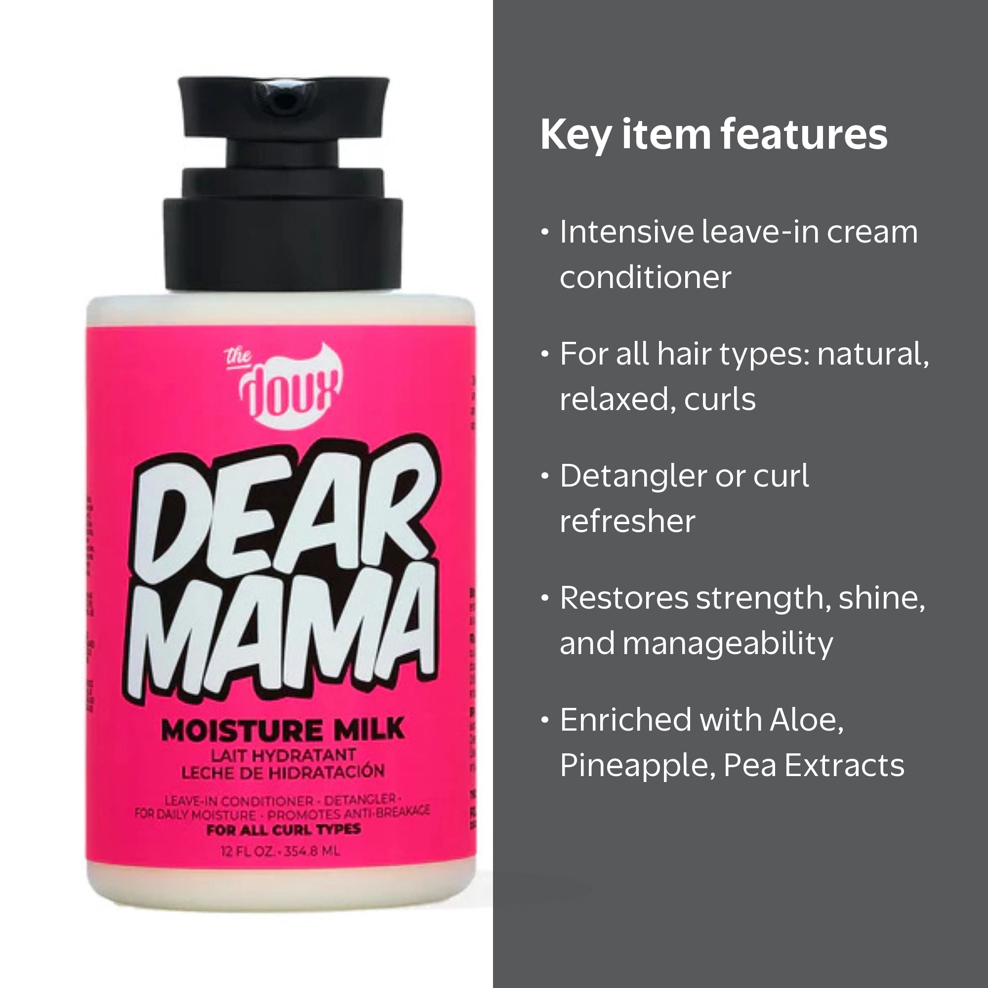 シャンプー deu mama The Doux Dear Mama Moisture Milk Leave-In Conditioner, All Hair