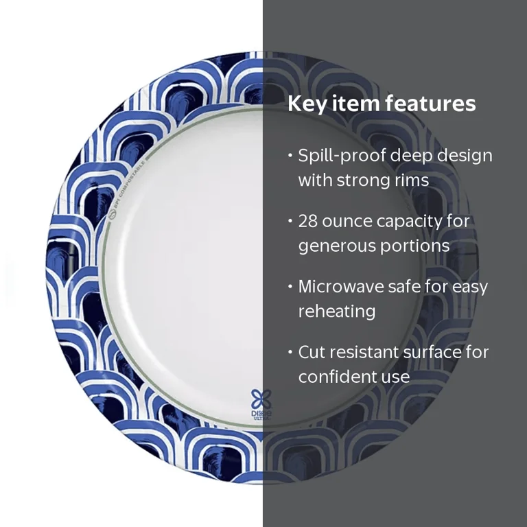 Dixie, Paper Plates, Extra Deep Dish, 28 oz, 115 Count, Multicolor