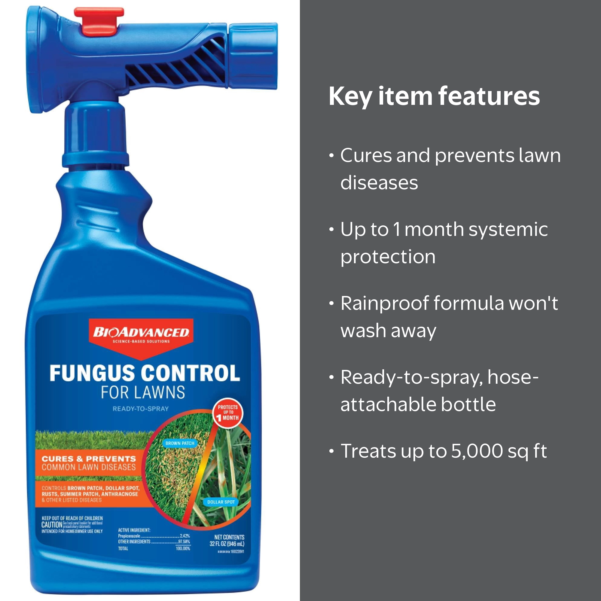BioAdvanced, Fungus Control for Lawns, 32 fl oz Ready-to-Spray