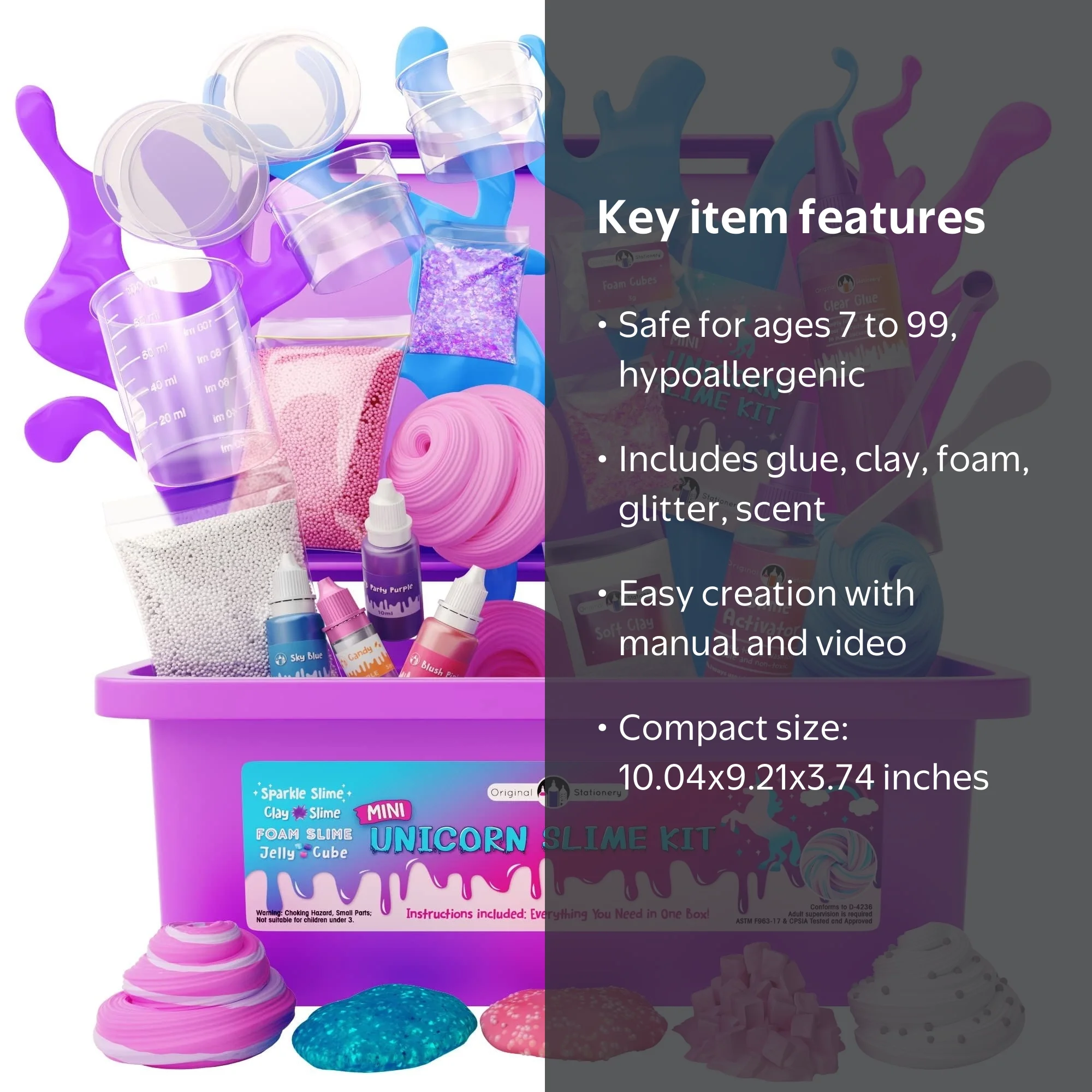 Original Stationery Ultimate Mini Unicorn Slime Kit for Girls
