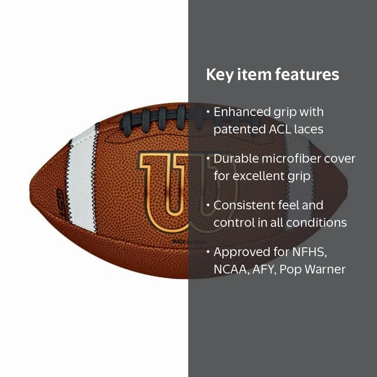 Wilson Youth Series GST Composite Leather Football, Pee Wee Size