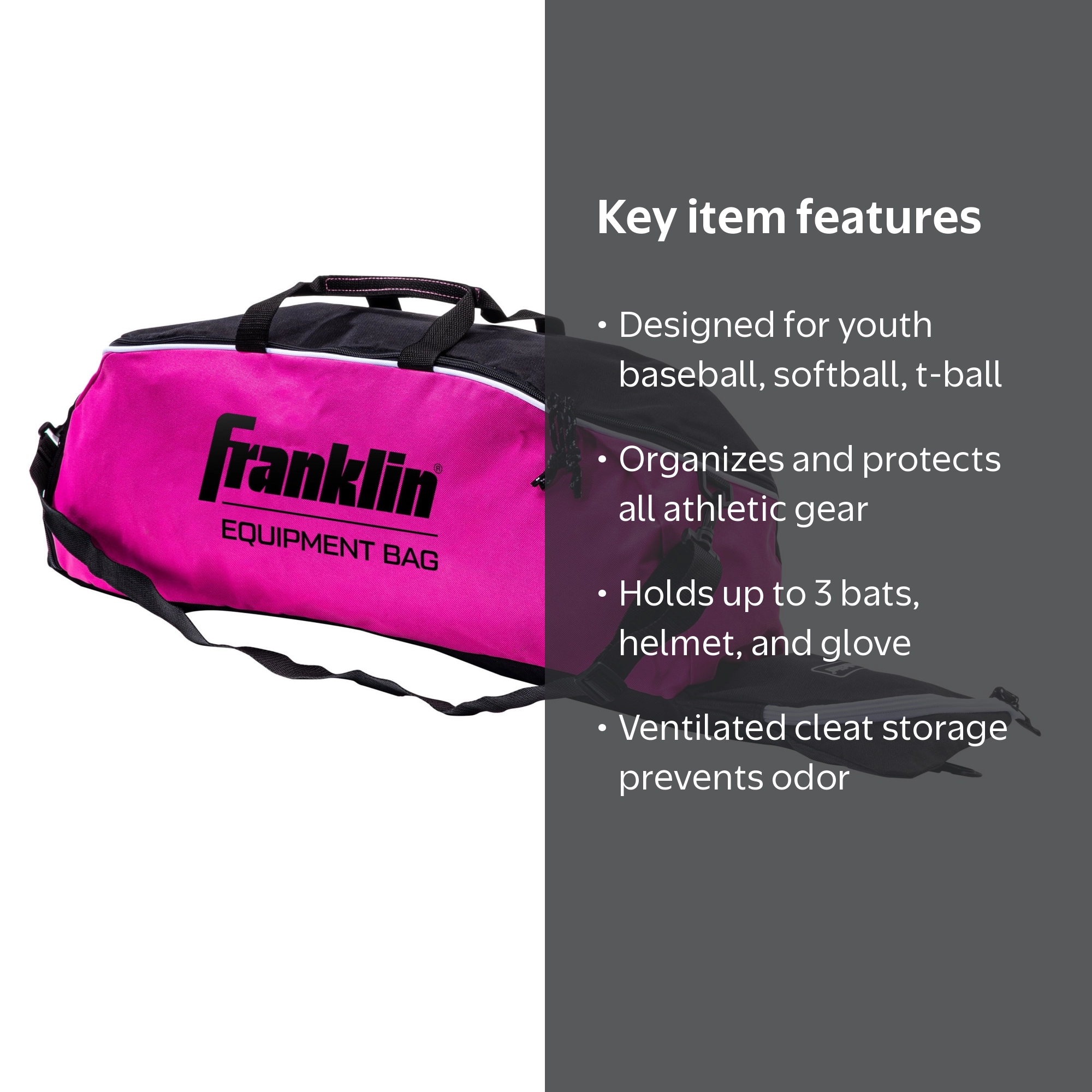Franklin Sports Youth Baseball Bag for Kids with Separate Bat and