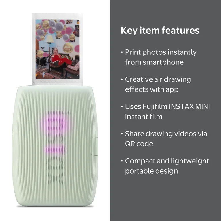 Fujifilm, instax Mini Link 3 Printer, Green, Smartphone Compatible