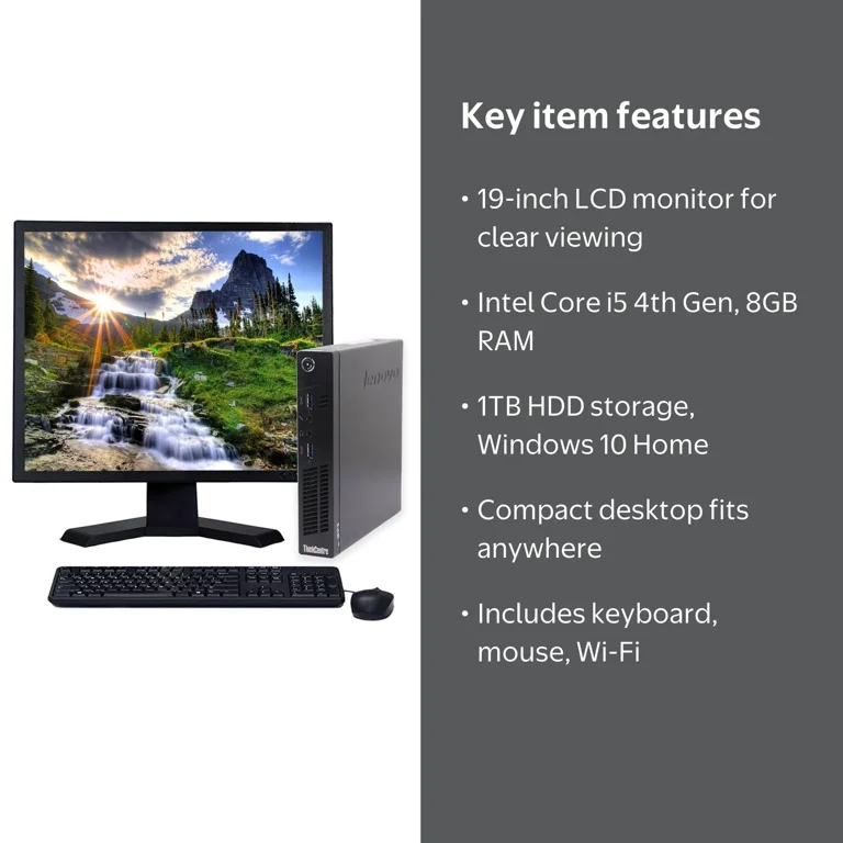 Restored Lenovo ThinkCentre M73 Micro Desktop Computer Intel Core