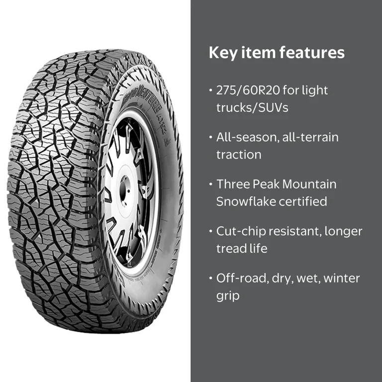 Kumho Road Venture AT52 275/60R20 115T All-Season, All-Terrain