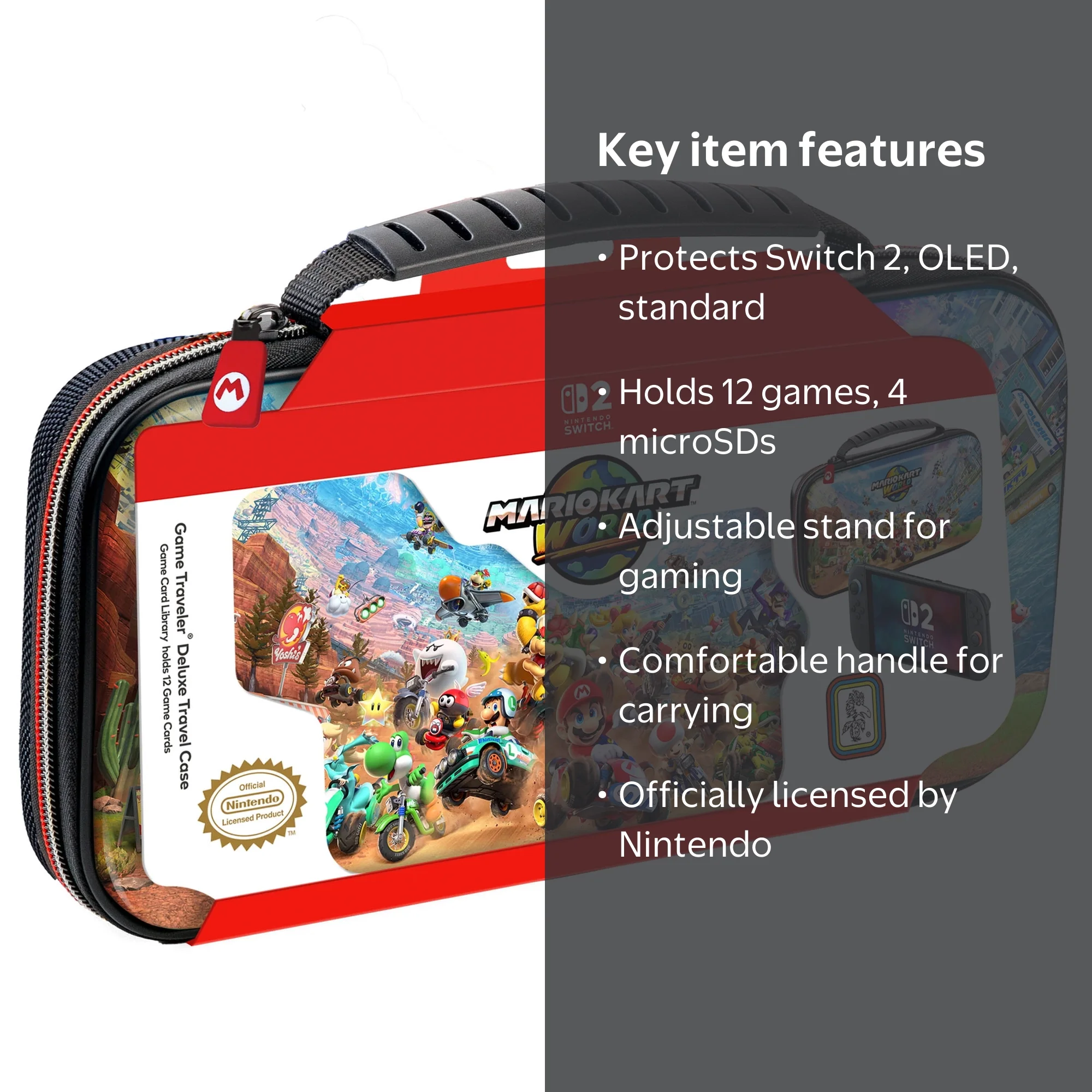 Free Shipping! RDS Game Traveler Mario Kart Deluxe Travel Case for