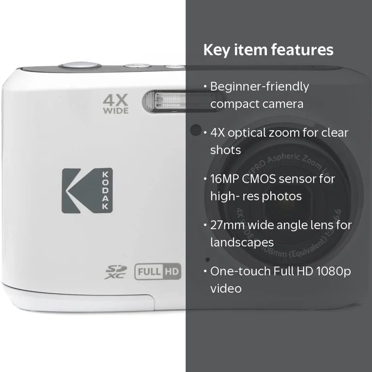 Kodak, digital camera, 4X optical zoom, 16MP CMOS sensor - Walmart.com