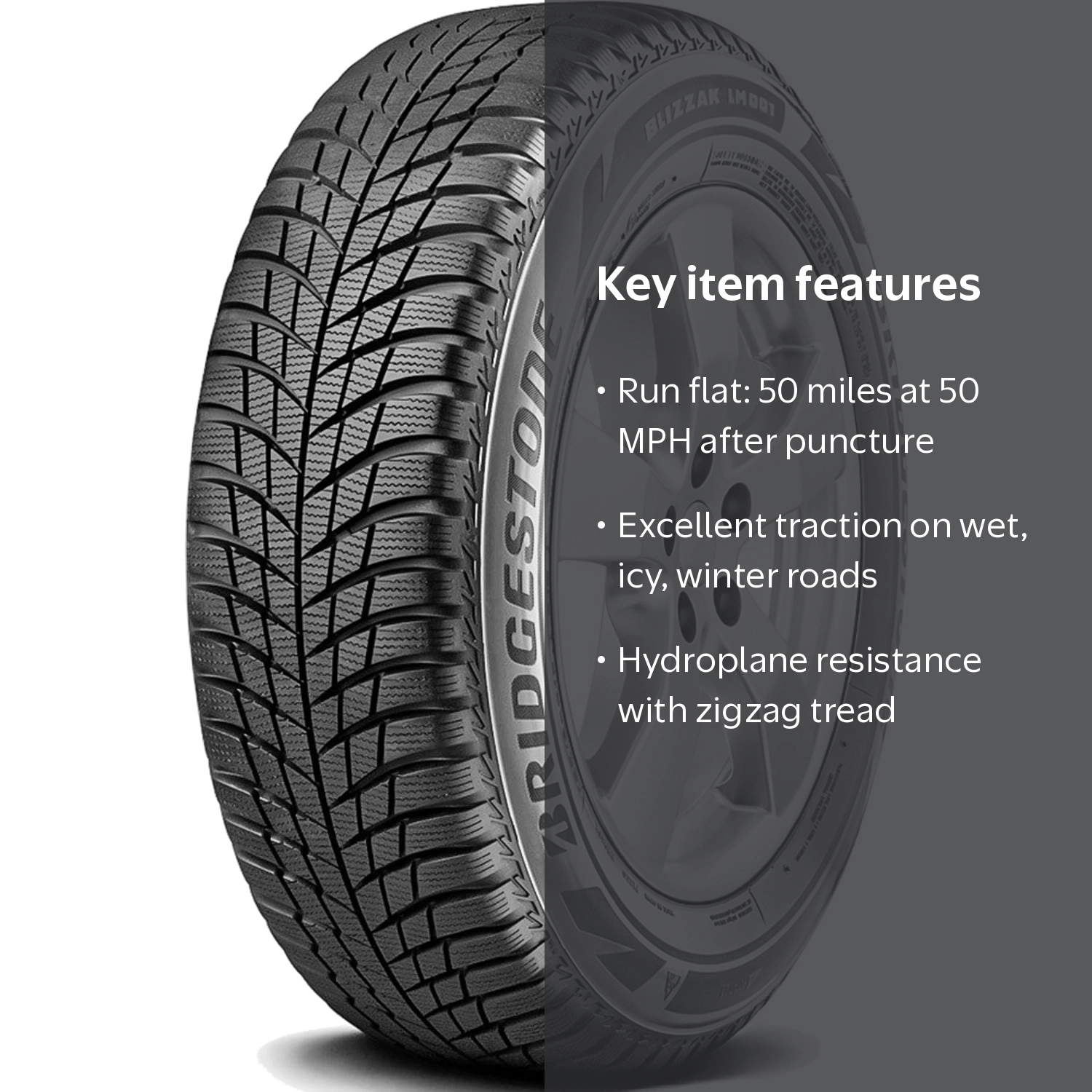 Bridgestone Blizzak LM001 RFT Winter 225/60R18 104H XL Passenger
