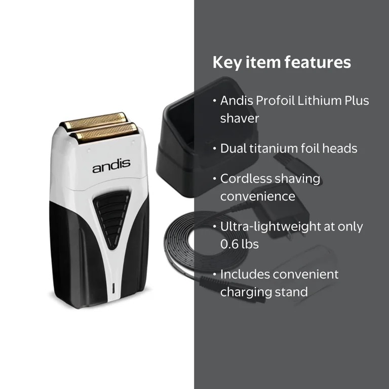Andis PROFOIL LITHIUM PLUS メンズシェーバー Andis Profoil Lithium Plus Titanium Foil Men's Cordless Shaver Kit