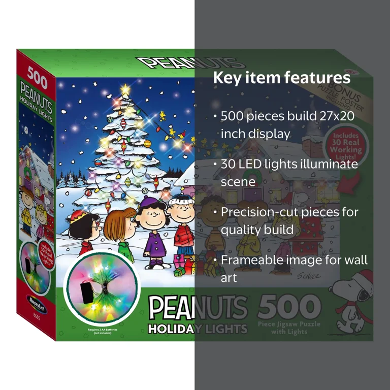Peanuts, Jigsaw Puzzle, 500 Pieces, Light Up with LED Lights