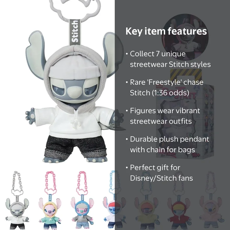 Miniso Disney Stitch Street Blind Box 15.5cm Plush Keychain