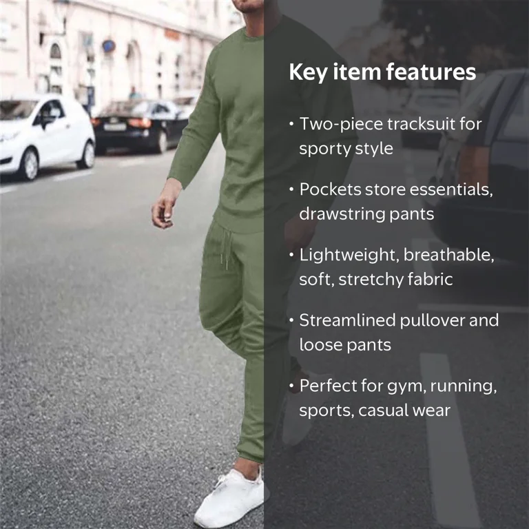 Dxzfnsa Tracksuit for Men 2 pieces Mens Fashion Casual Solid Color
