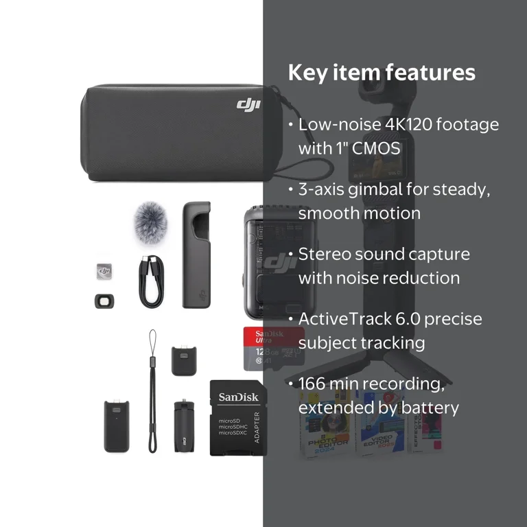 DJI Osmo Pocket 3 Creator Combo Bundle with 128GB Micro SD