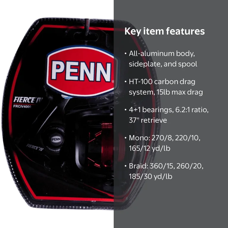 PENN, Spinning Reel, 4000 Size, Saltwater Suitable - Walmart.com