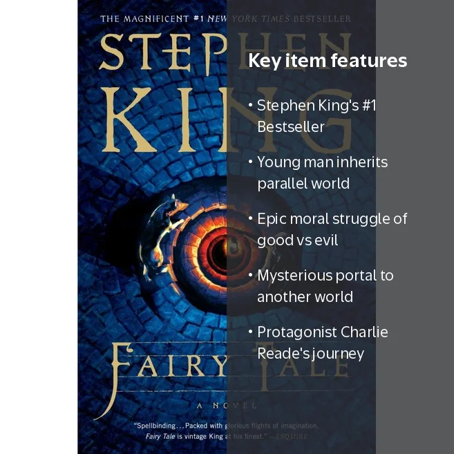 Stephen King, Fairy Tale, Hardcover Book, Parallel World Story