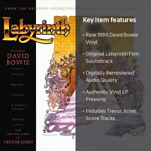 David Bowie & Trevor Jones Labyrinth Vinyl LP, remastered