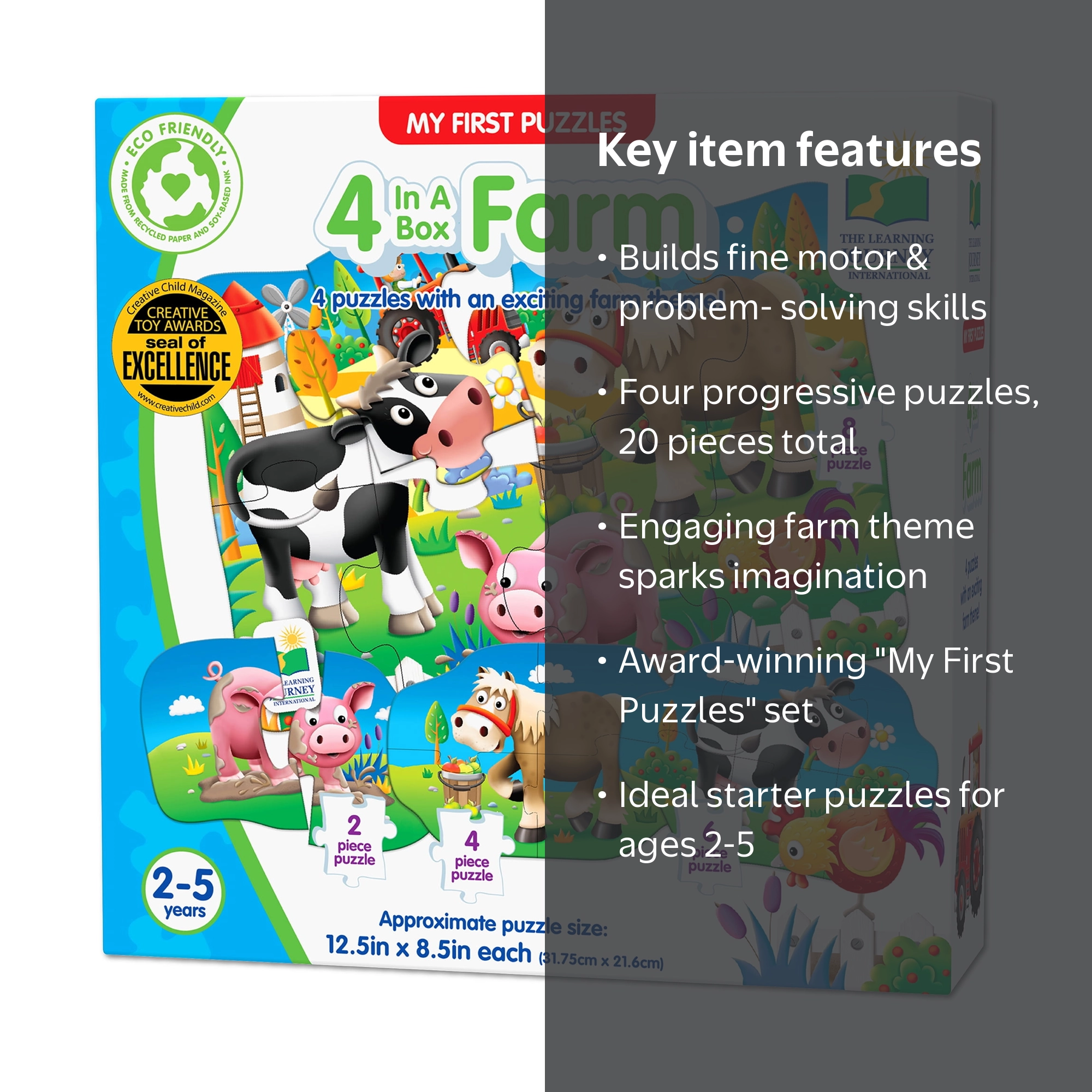 The Learning Journey My First Puzzles - 4 In A Box - Farm: 20 Pcs