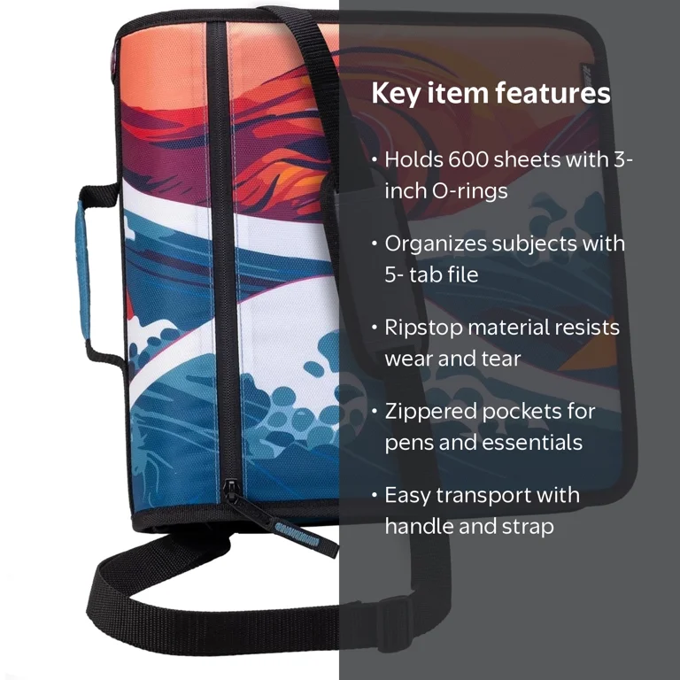 Case-it, Might Zip Tab Zipper Binder, 3-inch, Expanding File