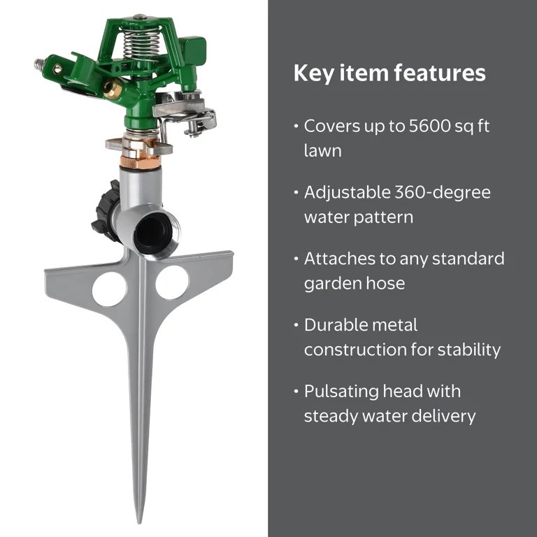 Expert Gardener Pulsating Spike Lawn Sprinkler, 5600 sq ft